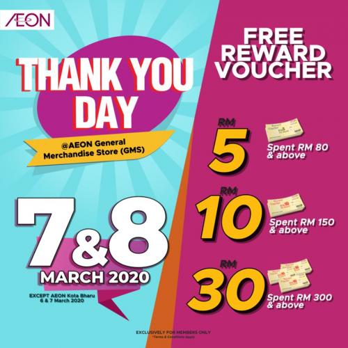 AEON Thank You Day Promotion (7 March 2020 - 8 March 2020)
