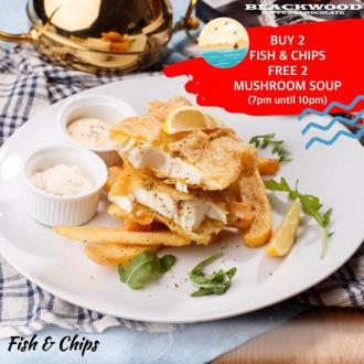 Blackwood Coffee & Chocolate Buy 2 Fish & Chips FREE 2 Mushroom Soup Promotion (11 March 2020 onwards)