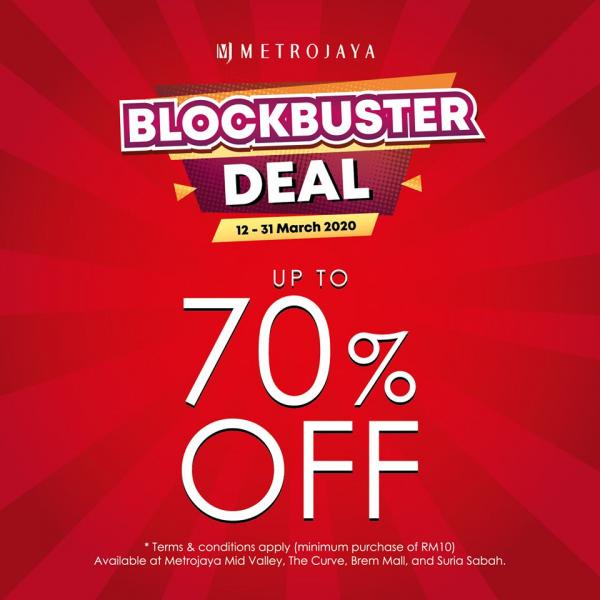 Metrojaya Blockbuster Deal Promotion Up To 70% OFF (12 March 2020 - 31 March 2020)
