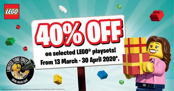 Toys R Us Lego Promotion 40% OFF (13 March 2020 - 30 April 2020)