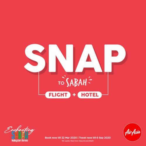 AirAsia Snap to Sabah Promotion Up To 50% OFF (valid until 22 March 2020)