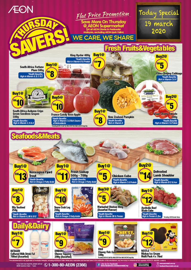 AEON Supermarket Thursday Promotion (19 March 2020)