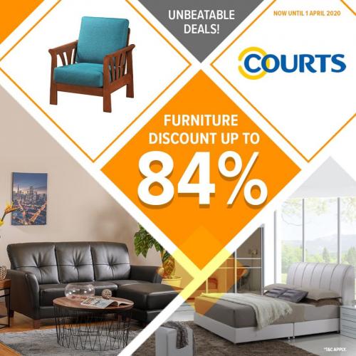 COURTS Online Furniture Promotion Discount Up To 84% (valid until 1 April 2020)