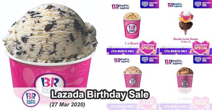 Baskin Robbins eVoucher Promotion on Lazada Birthday Sale (27 Mar 2020)