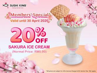 Sushi King Members Promotion Sakura Ice Cream 20% OFF (valid until 30 April 2020)