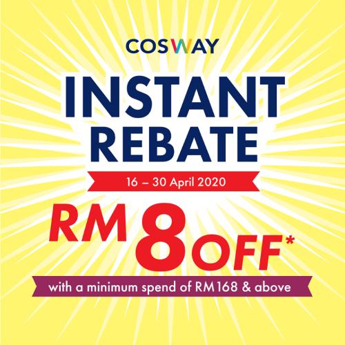 Cosway Online RM8 Instant Rebate Promotion 16 April 2020 30 April 2020 