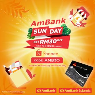Shopee RM30 OFF Promotion with Ambank Credit Card (every Sunday)