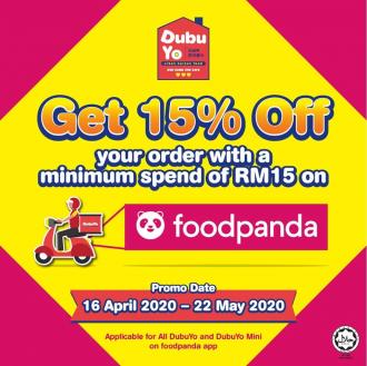 Dubuyo 15% OFF Promotion on Food Panda (16 Apr 2020 - 22 May 2020)