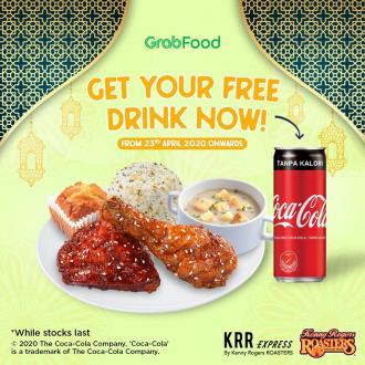 Kenny Rogers ROASTERS FREE Drink Promotion on GrabFood (23 April 2020 onwards)