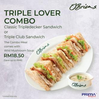 O'Briens Triple Lover Combo Promotion only RM18.50