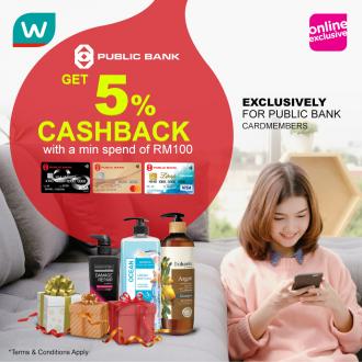 Watsons 5% Cashback Promotion with Public Bank Card (20 Apr 2020 - 3 May 2020)