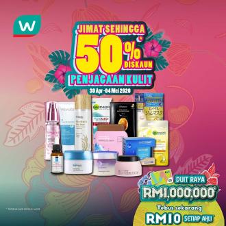 Watsons Skincare Products Promotion Up To 50% OFF (30 Apr 2020 - 4 May 2020)