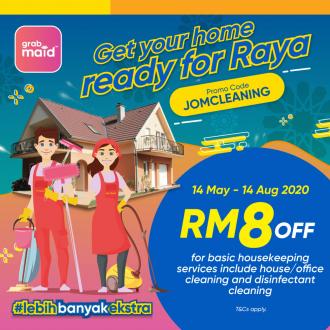 GrabMaid Raya Promotion RM8 OFF With Touch 'n Go eWallet (14 May 2020 - 14 August 2020)