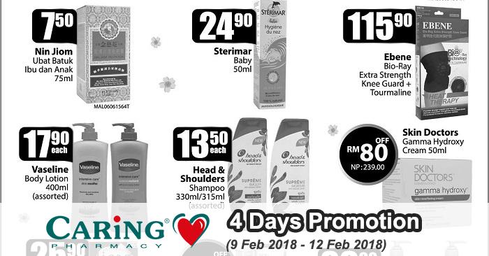 CARiNG PHARMACY 4 Days Special Promotion (9 February 2018 - 12 February 2018)