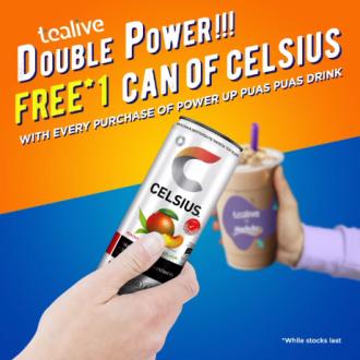 Tealive FREE can of Celsius Promotion