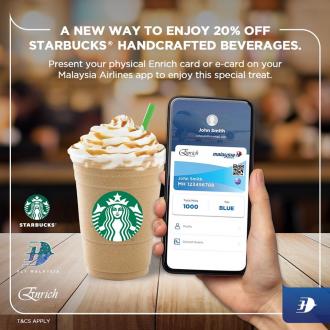 Starbucks 20% OFF Promotion with Enrich Card (valid until 30 Nov 2020)