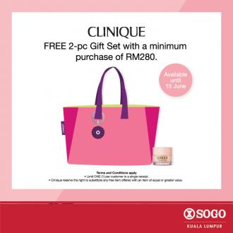 Clinique Promotion FREE 2-pc Gift Set at SOGO Kuala Lumpur (valid until 15 June 2020)