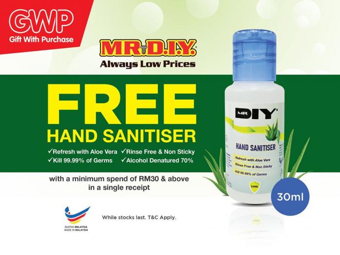 MR DIY FREE Hand Sanitiser Promotion