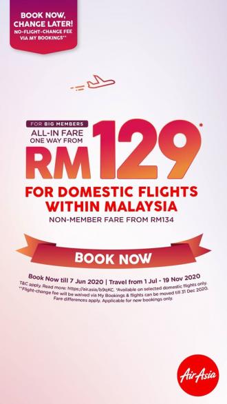 AirAsia All-In Fare Promotion As Low As RM129 (5 June 2020 - 7 June 2020)
