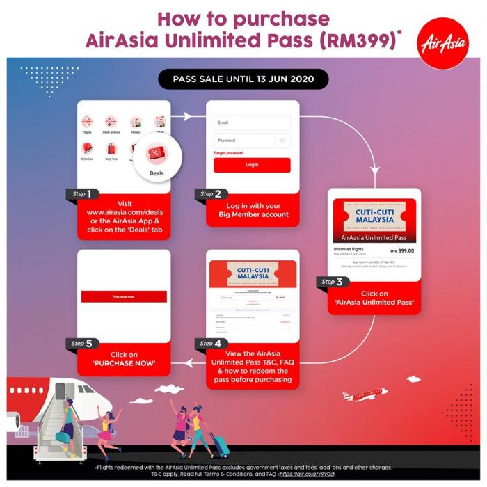 AirAsia Unlimited Pass Promotion only RM399 (11 June 2020 - 15 June 2020)
