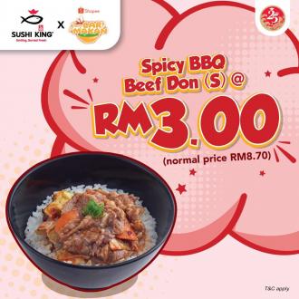 Sushi King Spicy BBQ Beef Don Promotion only RM3 on Shopee (14 June 2020)