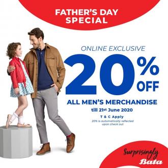 Bata Father's Day Special Sale Men's Shoes 20% OFF (valid until 21 June 2020)