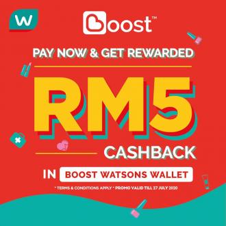 Watsons RM5 Cashback Promotion Pay with Boost (23 Jun 2020 - 27 Jul 2020)