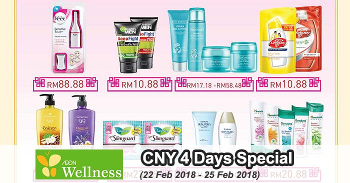 AEON Wellness Chinese New Year 4 Days Special Promotion (22 February 2018 - 25 February 2018)