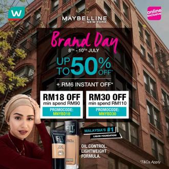 Watsons Maybelline Brand Day Sale Up To 50% OFF & FREE Promo Code (8 Jul 2020 - 10 Jul 2020)