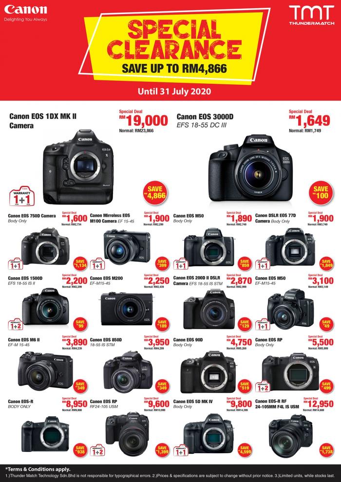 TMT Thundermatch Canon July Clearance Sale (valid until 31 July 2020)