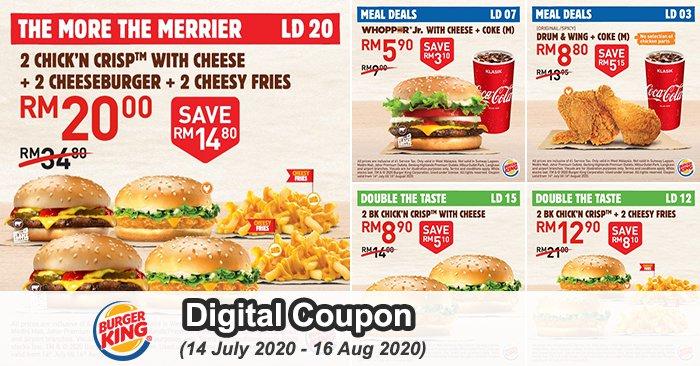 Burger King Digital Coupon (14 Jul 2020 - 16 Aug 2020)