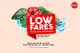 AirAsia Low Fares Promotion (valid until 19 July 2020)