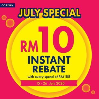 Cosway July RM10 Instant Rebate Promotion (15 July 2020 - 26 July 2020)