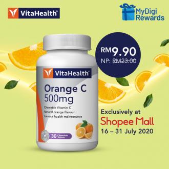 VitaHealth Orange C 500mg 30s @ RM9.90 Promotion on Shopee with MyDigi Rewards (16 July 2020 - 31 July 2020)