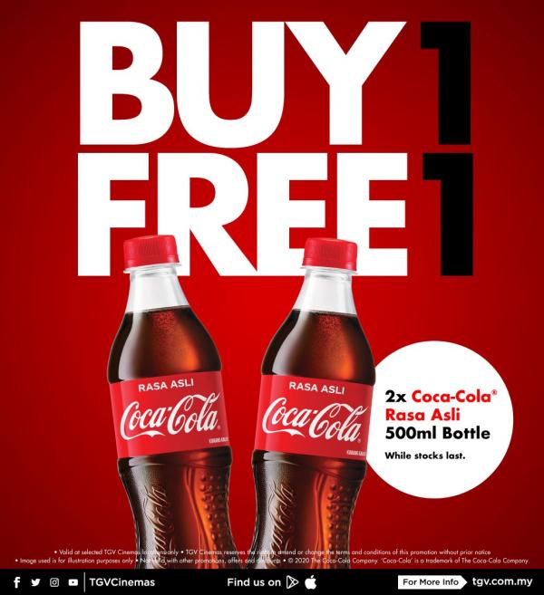TGV Coca-Cola Buy 1 FREE 1 Promotion