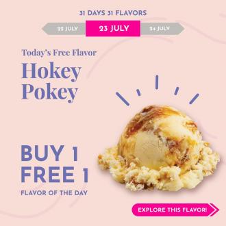 Baskin Robbins Buy 1 FREE 1 Hokey Pokey Flavor Promotion (23 Jul 2020)