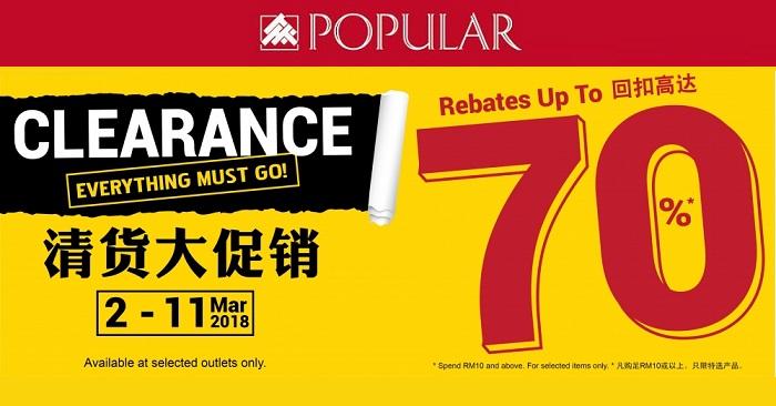 Popular Clearance Everything Must Go! (2 March 2018 - 11 March 2018)