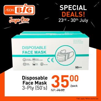 AEON BiG Jaya One 3-Ply Disposable Face Mask @ RM35.00 Promotion (23 July 2020 - 30 July 2020)
