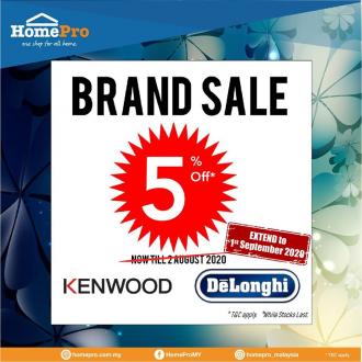 HomePro Kenwood & Delonghi Brand Sales (valid until 1 September 2020)