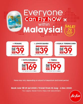AirAsia Flight As Low As RM39 Promotion (27 July 2020 - 29 July 2020)