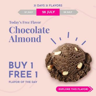 Baskin Robbins Buy 1 FREE 1 Chocolate Almond Flavor Promotion (28 July 2020)