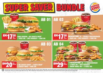 Burger King Super Saver Bundle Promotion from RM17.50 (29 Jul 2020 - 31 Aug 2020)
