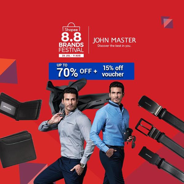 John Master Sale Up To 70% OFF + 15% OFF Voucher on Shopee 8.8 Brands
