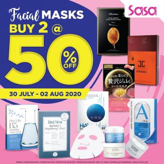 Sasa Facial Mask Buy 2 @ 50% OFF Sale (30 Jul 2020 - 2 Aug 2020)