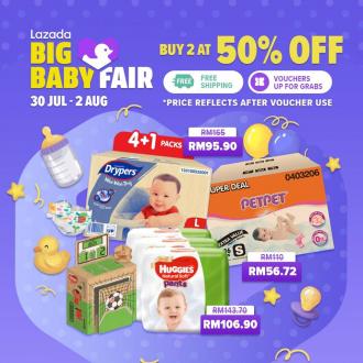 Lazada Big Baby Fair Sale Buy 2 @ 50% OFF (30 Jul 2020 - 2 Aug 2020)