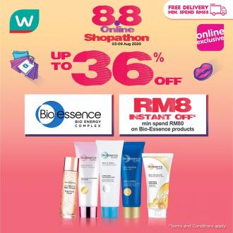 Watsons Bio-Essence 8.8 Online Shopathon Sale Up To 36% OFF & RM8 Instant OFF Promotion (3 Aug 2020 - 9 Aug 2020)