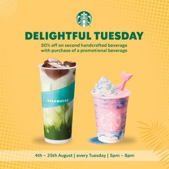 Starbucks Delight Tuesday 2nd Beverage @ 50% OFF Promotion (every Tuesday)