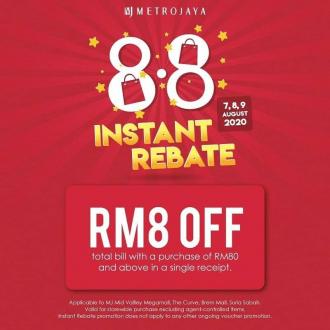 Metrojaya 8.8 Sale RM8 Rebate (7 August 2020 - 9 August 2020)