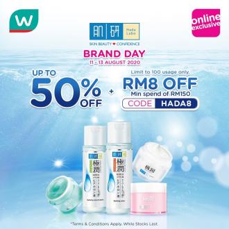 Watsons Hada Labo Brand Day Online Sale Up To 50% OFF & FREE RM8 OFF Promo Code (11 Aug 2020 - 13 Aug 2020)