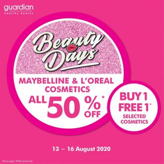 Guardian Maybelline & Loreal Cosmetics Sale (13 Aug 2020 - 16 Aug 2020)